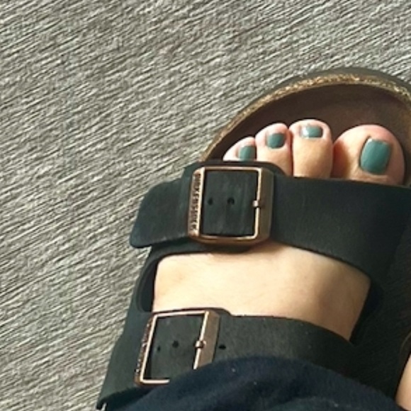 Birkenstock Black Sandals with Adjustable Straps Buckle (read listing) Suede - Picture 10 of 12